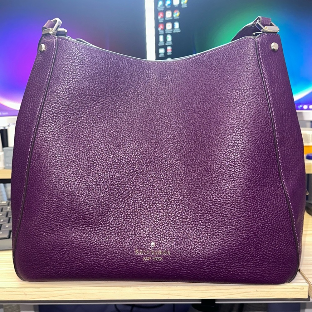 Kate spade Leila medium triple compartment shoulder bag purple ripe plum